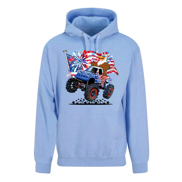 Funny American Usa Flag Eagle Monster Truck Unisex Surf Hoodie