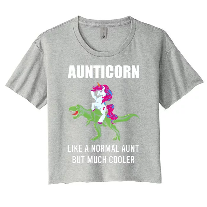 Funny Aunt Unicorn Aunticorn Crazy Aunt Gift Gift Women's Crop Top Tee