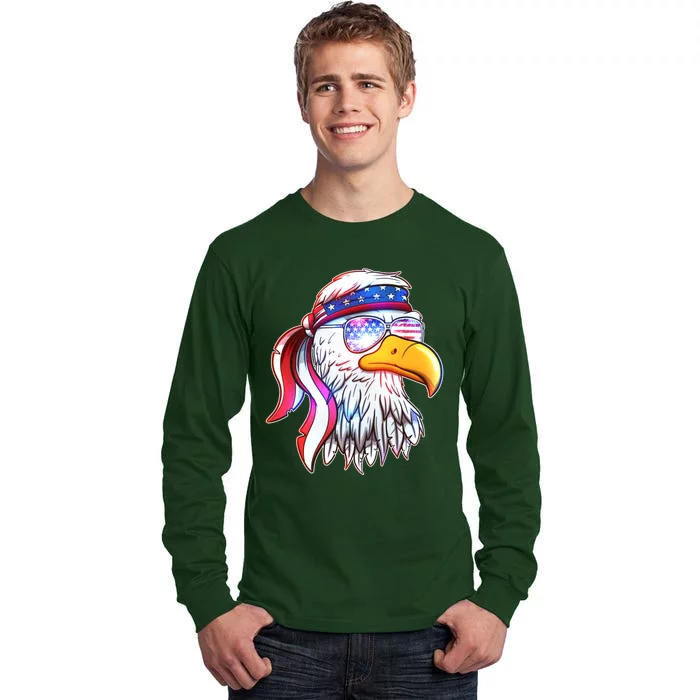 Funny American USA Flag Bandana Eagle Tall Long Sleeve T-Shirt