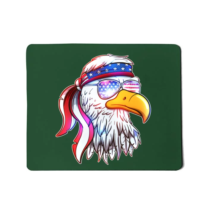 Funny American USA Flag Bandana Eagle Mousepad