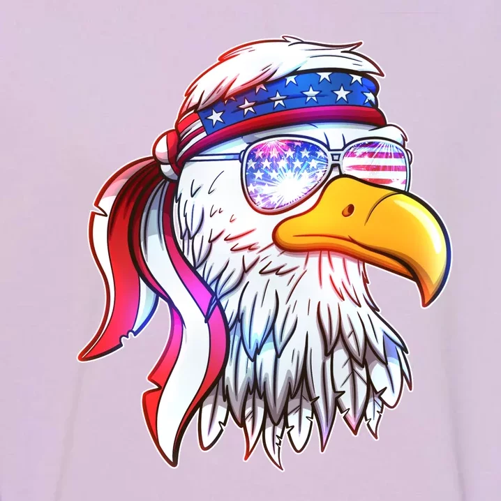 Funny American USA Flag Bandana Eagle Garment-Dyed Sweatshirt