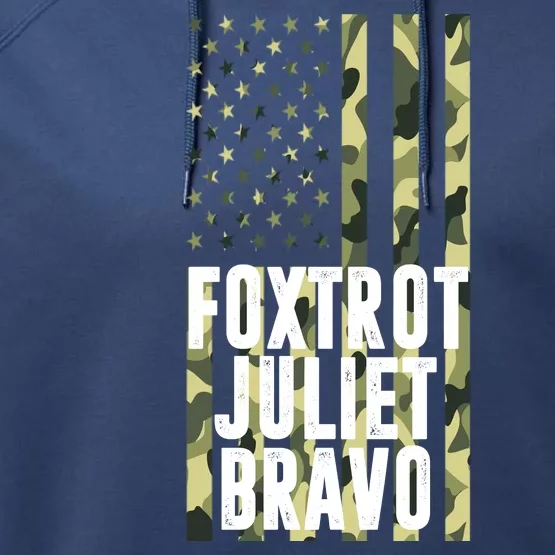 FJB Army Usa Flag Foxtrot Juliet Bravo Performance Fleece Hoodie