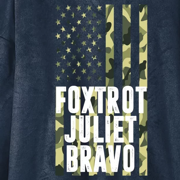 FJB Army Usa Flag Foxtrot Juliet Bravo Hooded Wearable Blanket