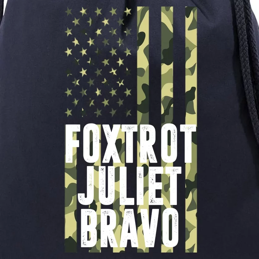 FJB Army Usa Flag Foxtrot Juliet Bravo Drawstring Bag