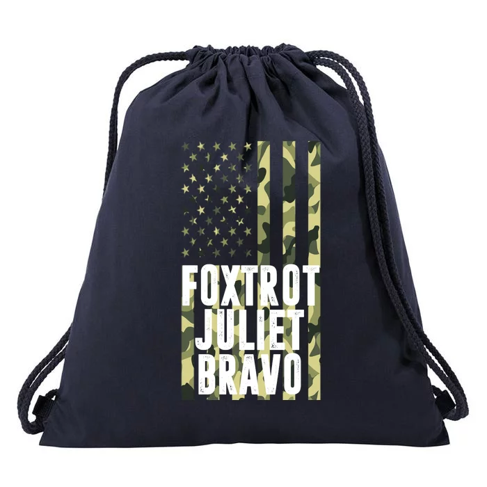 FJB Army Usa Flag Foxtrot Juliet Bravo Drawstring Bag