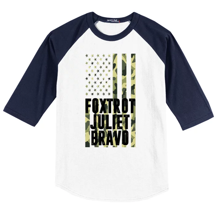 FJB Army Usa Flag Foxtrot Juliet Bravo Baseball Sleeve Shirt