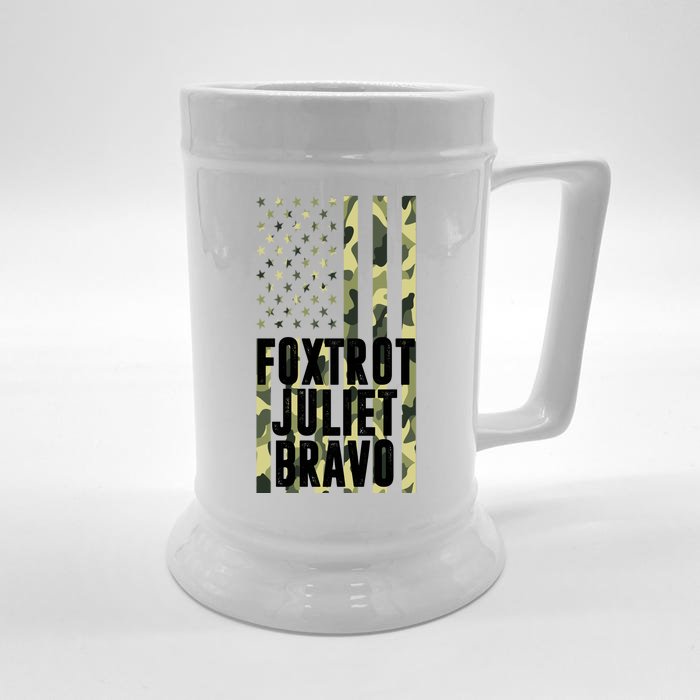 FJB Army Usa Flag Foxtrot Juliet Bravo Front & Back Beer Stein