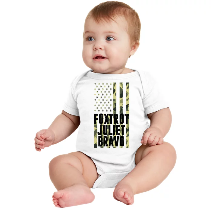 FJB Army Usa Flag Foxtrot Juliet Bravo Baby Bodysuit