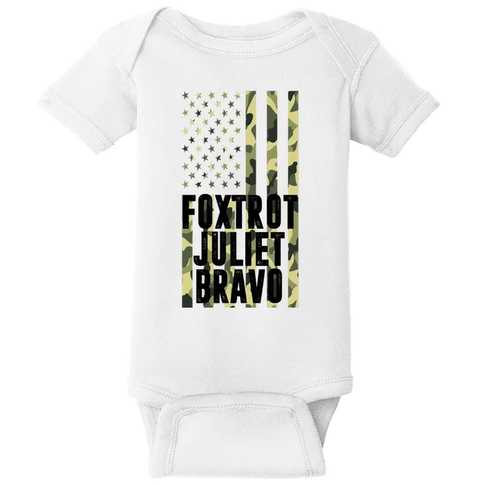 FJB Army Usa Flag Foxtrot Juliet Bravo Baby Bodysuit