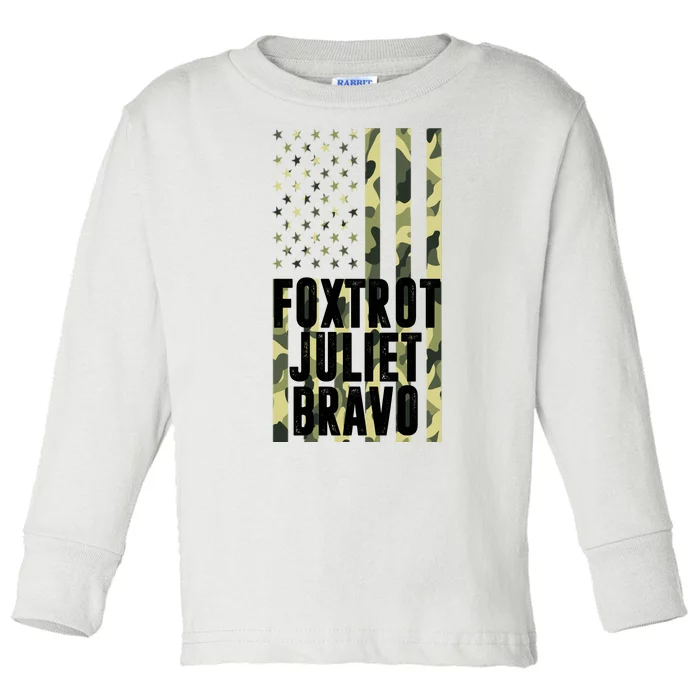 FJB Army Usa Flag Foxtrot Juliet Bravo Toddler Long Sleeve Shirt