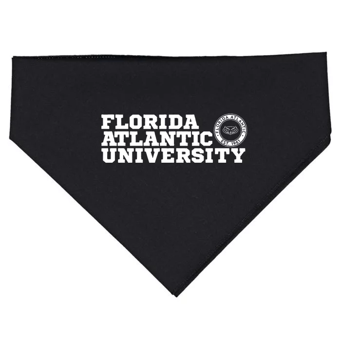 Florida Atlantic University Fau Owls Block Text USA-Made Doggie Bandana