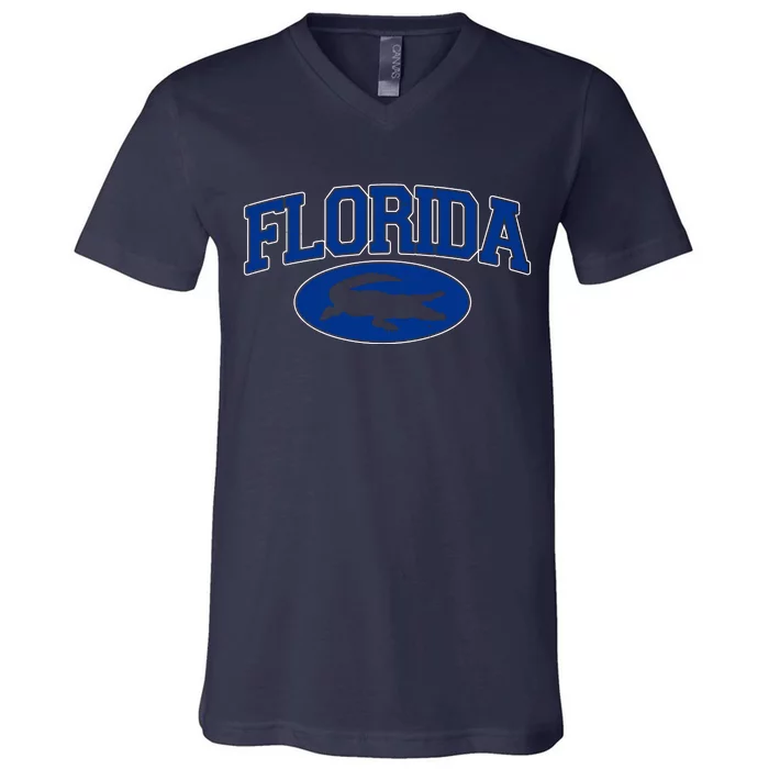 Florida Alligators University Team Logo V-Neck T-Shirt