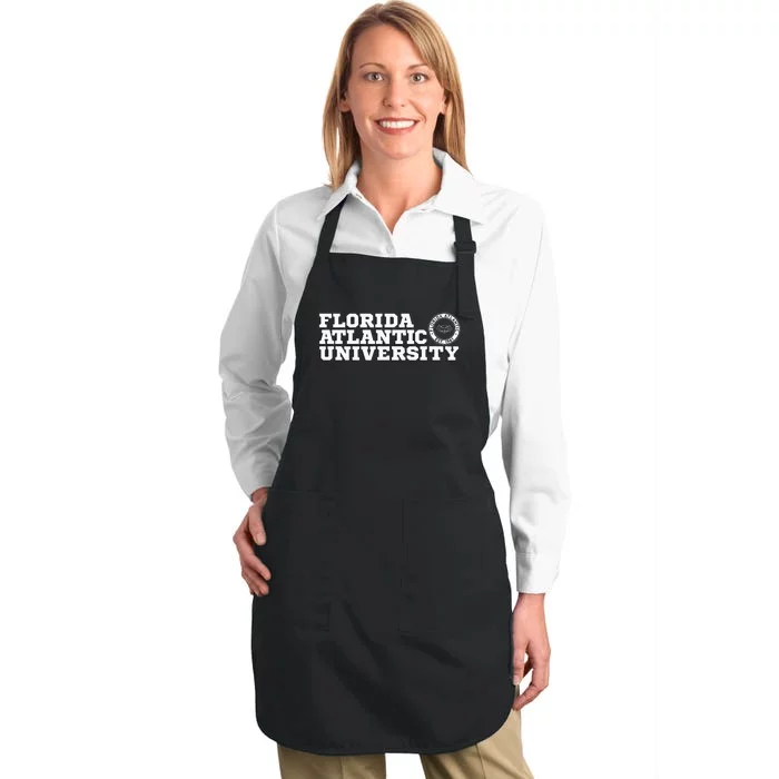 Florida Atlantic University FAU Owls Block Text Full-Length Apron With Pocket