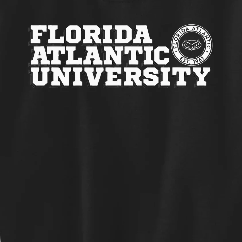 Florida Atlantic University FAU Owls Block Text Kids Sweatshirt