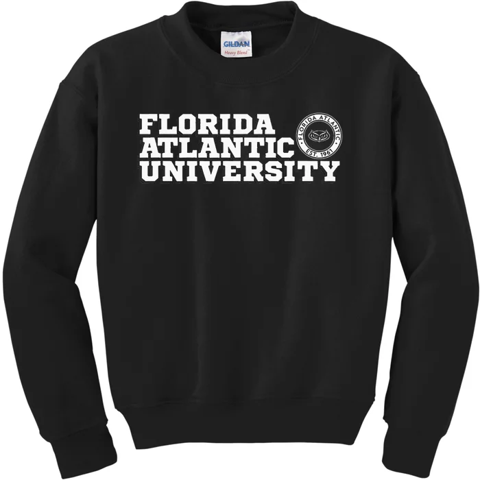 Florida Atlantic University FAU Owls Block Text Kids Sweatshirt