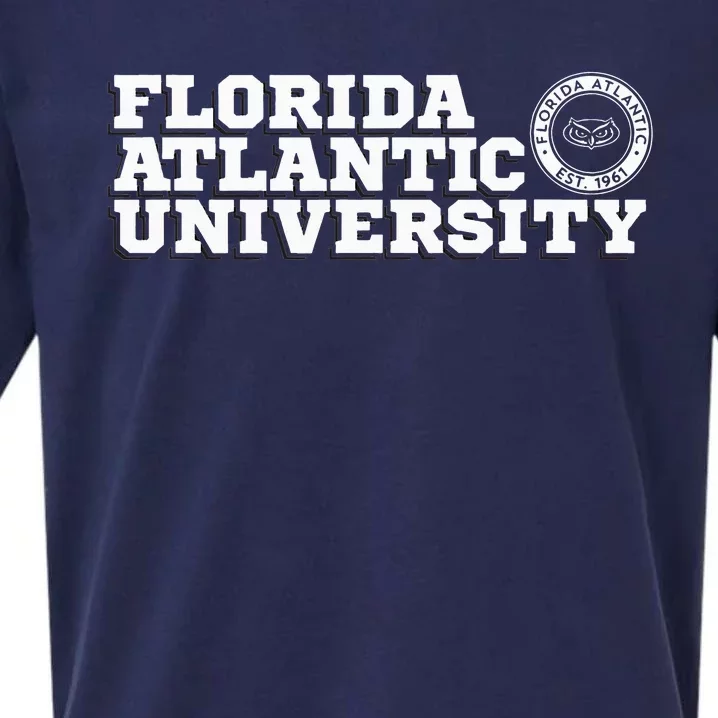 Florida Atlantic University FAU Owls Block Text Sueded Cloud Jersey T-Shirt