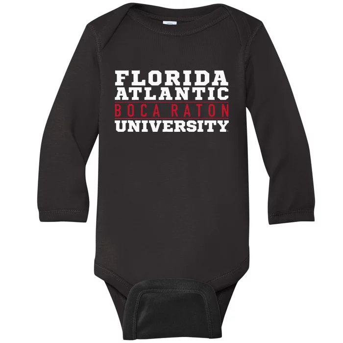 Florida Atlantic University Fau Owls Between The Lines Baby Long Sleeve Bodysuit