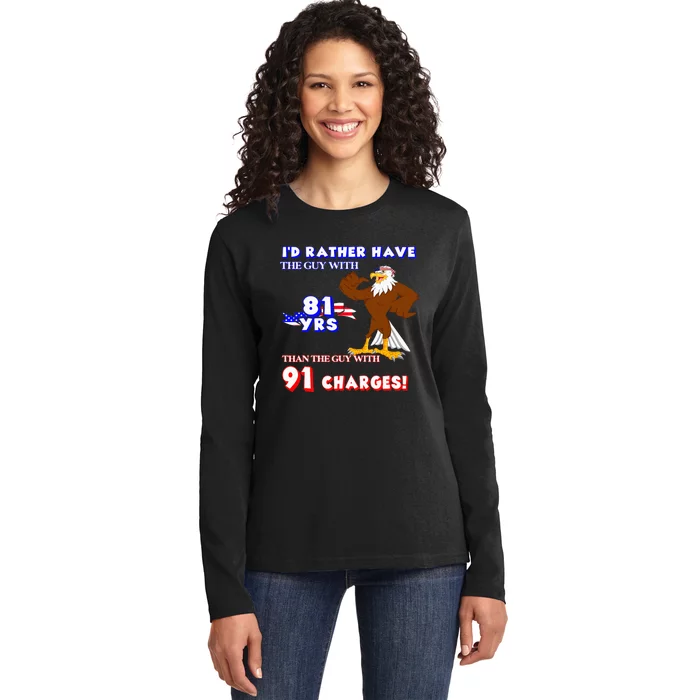 Funny American Usa Political Election 2024 Pro Joe Biden Ladies Long Sleeve Shirt