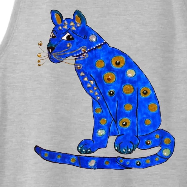 Funny ABBA Ugly Blue Cat Ladies Tri-Blend Wicking Tank