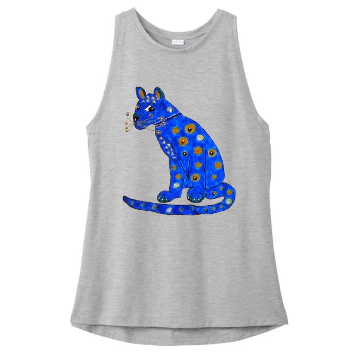 Funny ABBA Ugly Blue Cat Ladies Tri-Blend Wicking Tank