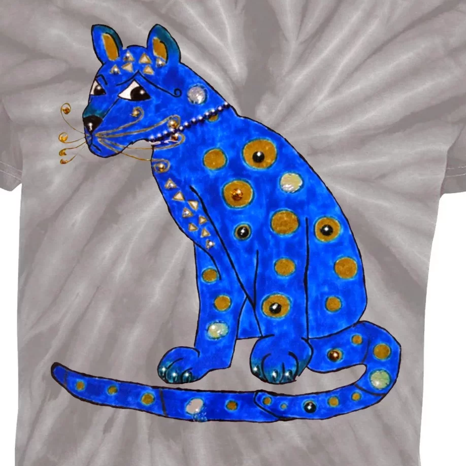 Funny ABBA Ugly Blue Cat Kids Tie-Dye T-Shirt