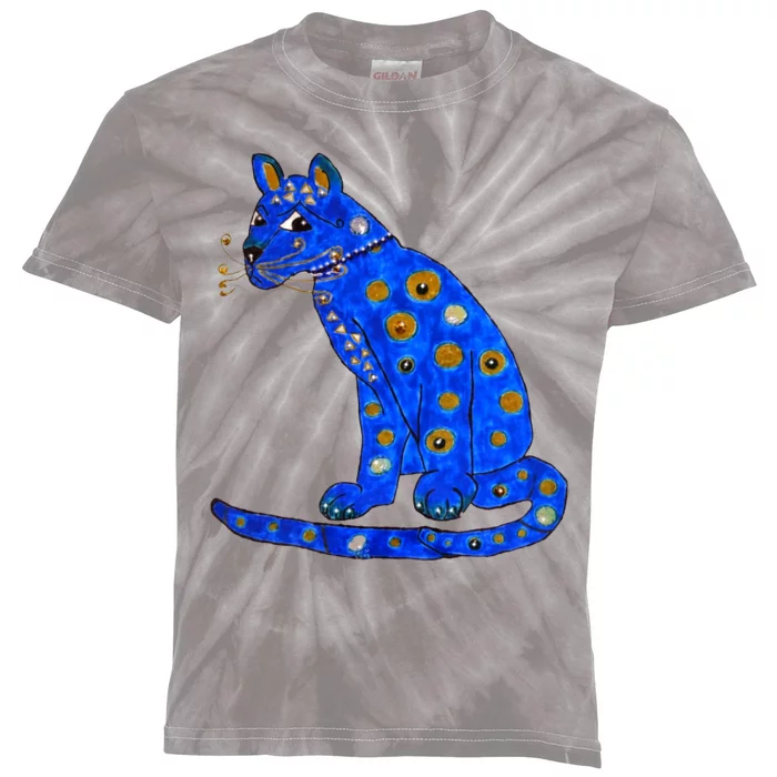 Funny ABBA Ugly Blue Cat Kids Tie-Dye T-Shirt