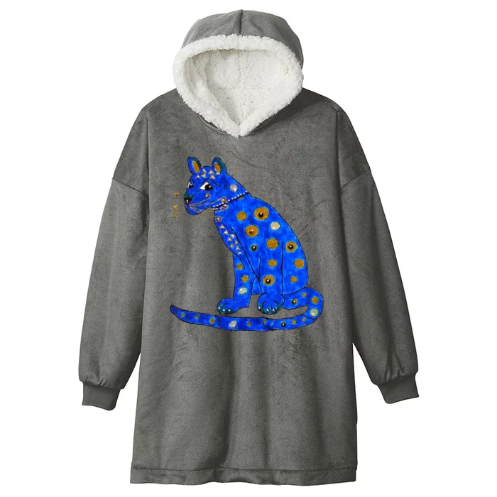 Funny ABBA Ugly Blue Cat Hooded Wearable Blanket