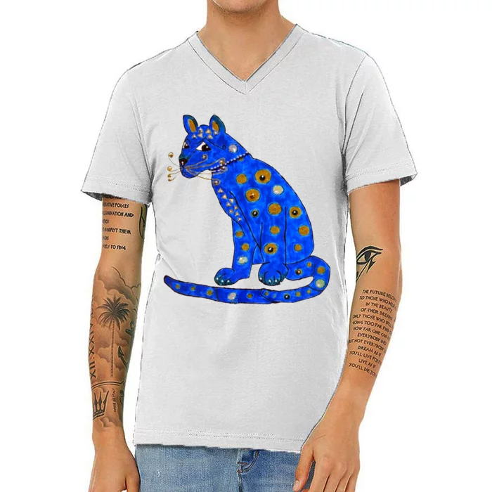 Funny ABBA Ugly Blue Cat V-Neck T-Shirt