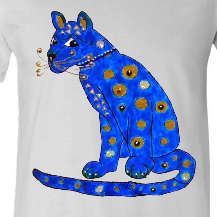 Funny ABBA Ugly Blue Cat V-Neck T-Shirt