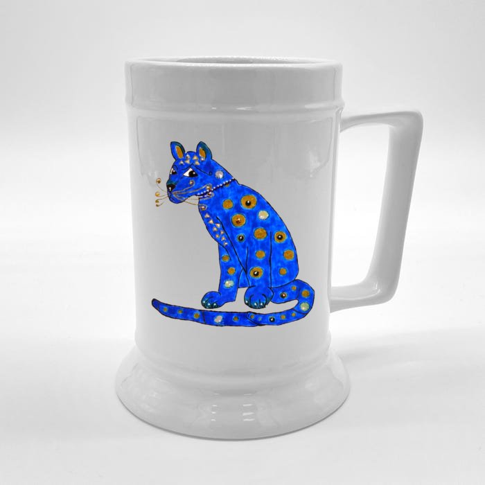 Funny ABBA Ugly Blue Cat Front & Back Beer Stein