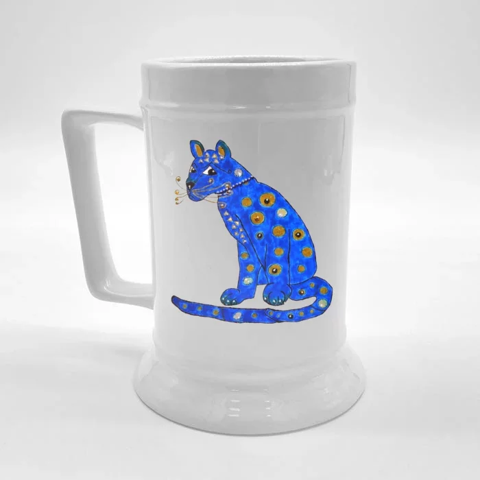 Funny ABBA Ugly Blue Cat Front & Back Beer Stein