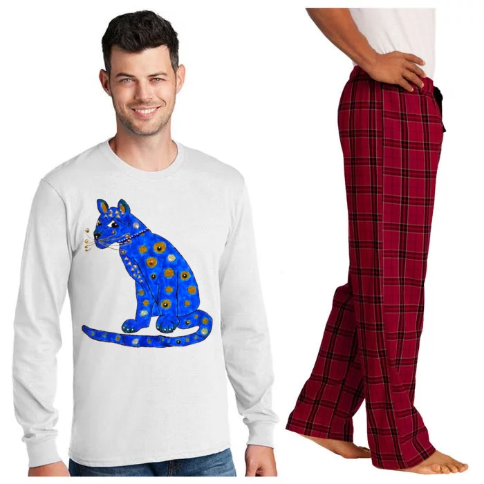 Funny ABBA Ugly Blue Cat Long Sleeve Pajama Set