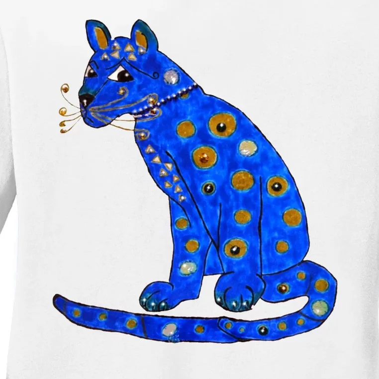 Funny ABBA Ugly Blue Cat Ladies Long Sleeve Shirt