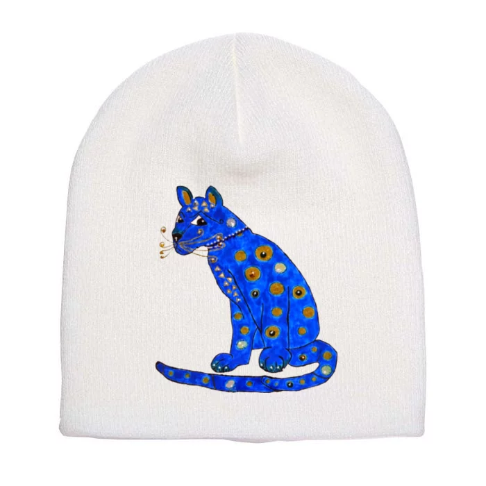 Funny ABBA Ugly Blue Cat Short Acrylic Beanie