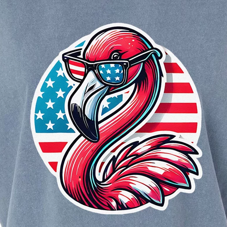 Flamingo American Usa Flag Sunglasses 4th Of July Flamingo Garment-Dyed Women's Muscle Tee