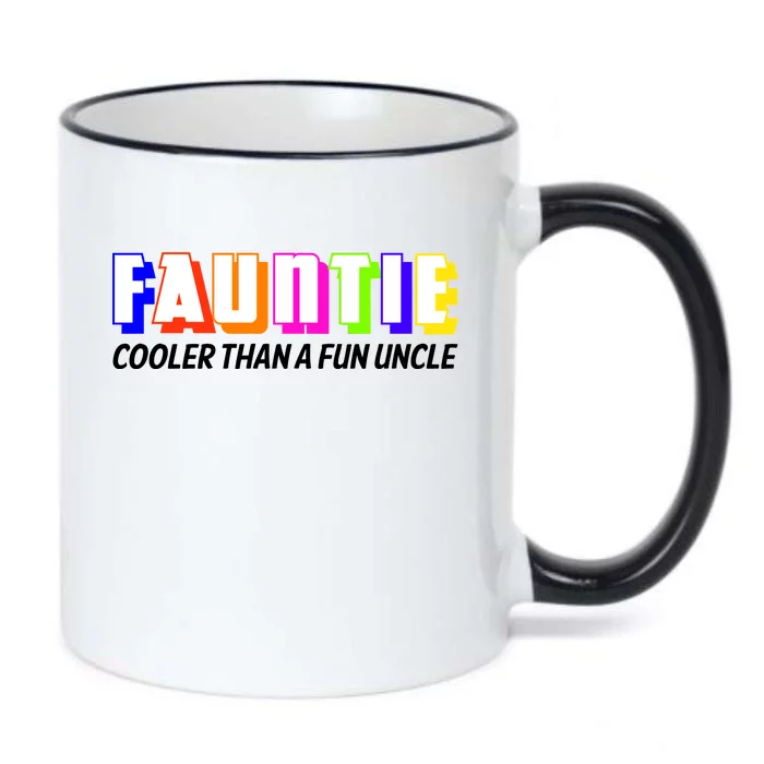 Fauntie Cooler Than a Fun Uncle Funcle Auntie Black Color Changing Mug