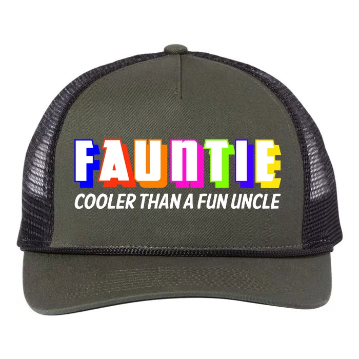 Fauntie Cooler Than a Fun Uncle Funcle Auntie Retro Rope Trucker Hat Cap