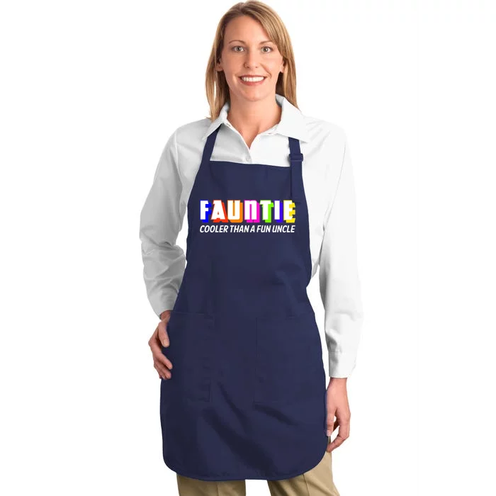 Fauntie Cooler Than a Fun Uncle Funcle Auntie Full-Length Apron With Pocket