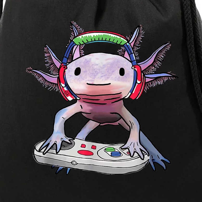 Gamesolotl Axolotl Gamer Anime Gifts Kawaii Boys Girls Drawstring Bag