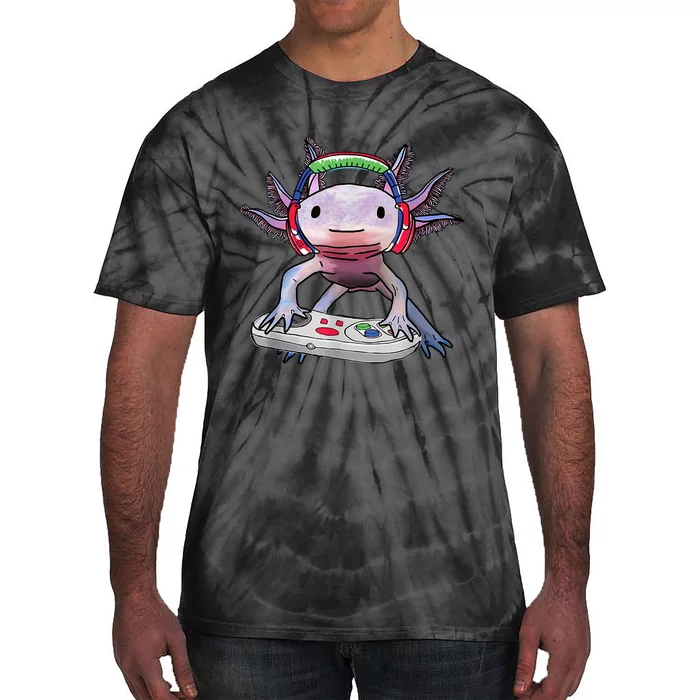 Funny Axolotl Video Gamer Gaming Axolotl  Boys Toddler Tie-Dye T-Shirt