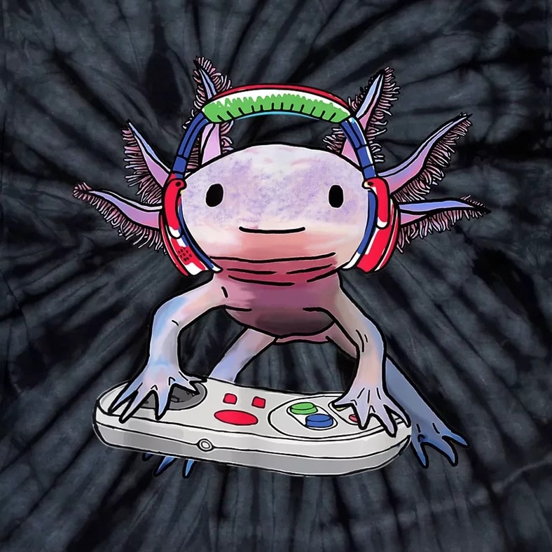 Funny Axolotl Video Gamer Gaming Axolotl  Boys Toddler Tie-Dye T-Shirt