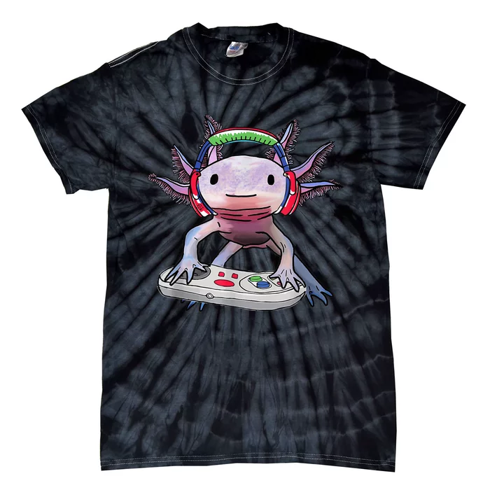 Funny Axolotl Video Gamer Gaming Axolotl  Boys Toddler Tie-Dye T-Shirt