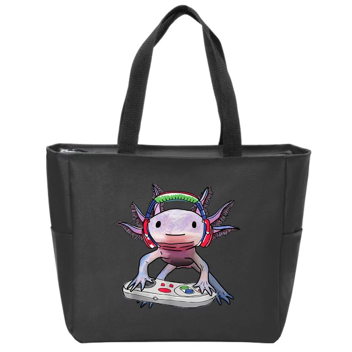 Funny Axolotl Video Gamer Gaming Axolotl  Boys Toddler Zip Tote Bag