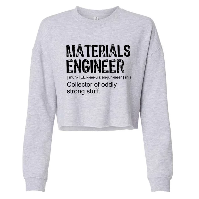 Funny Adult Vintage Definition Materials Engineer Gift Cropped Pullover Crew