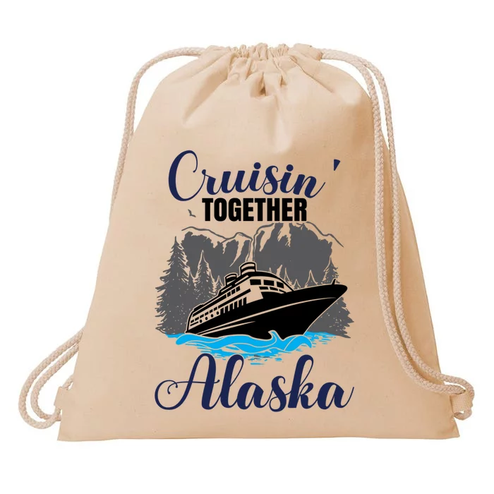 Funny Alaska Vacation Wildlife Cruisin' Together Alaska Gift Drawstring Bag