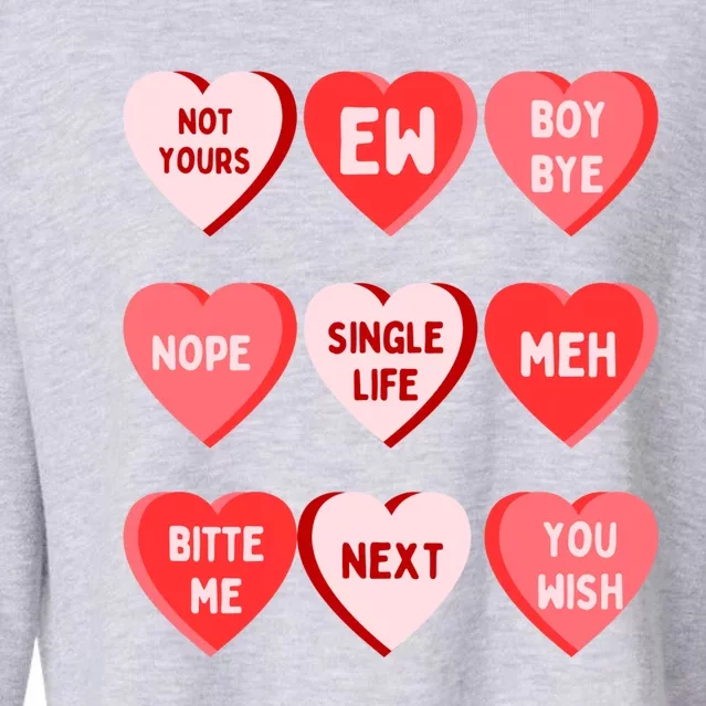 Funny Anti Valentines Day Single Af Gift For Galentines Day Gift Cropped Pullover Crew