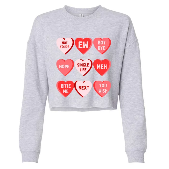 Funny Anti Valentines Day Single Af Gift For Galentines Day Gift Cropped Pullover Crew