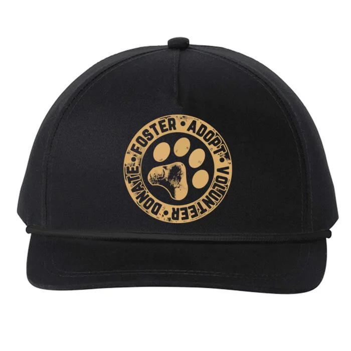 Foster Adopt Volunteer Donate Animal Rescue Dog Snapback Five-Panel Rope Hat