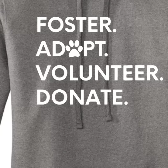 FOSTER ADOPT VOLUNTEER DONATE Animal Rescue Shelter Women's Pullover Hoodie