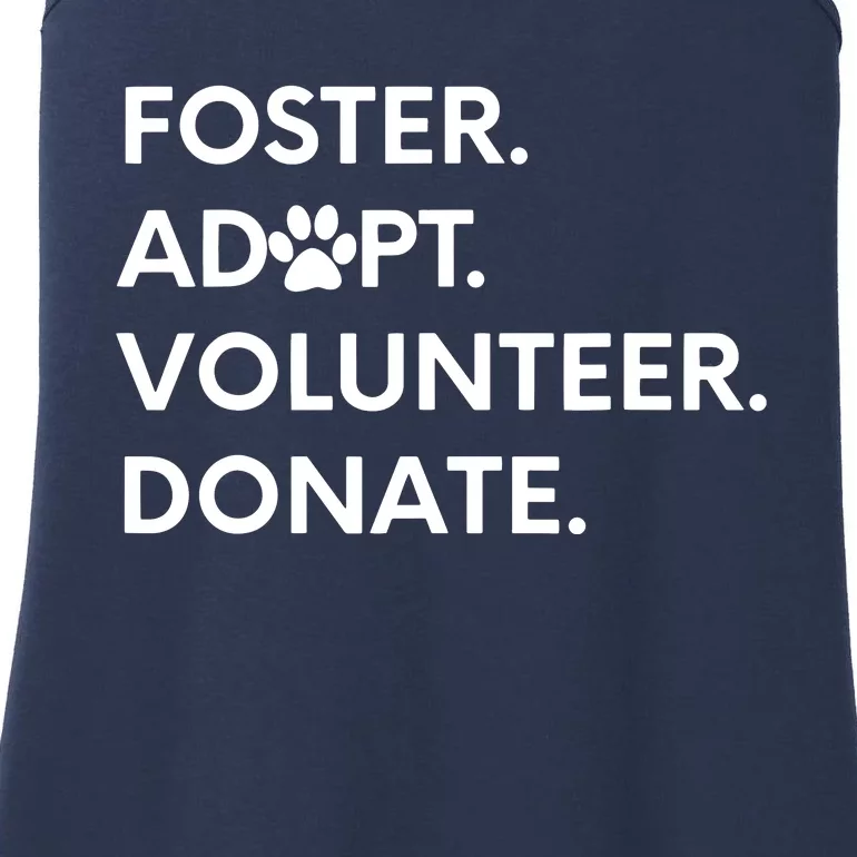 FOSTER ADOPT VOLUNTEER DONATE Animal Rescue Shelter Ladies Essential Tank